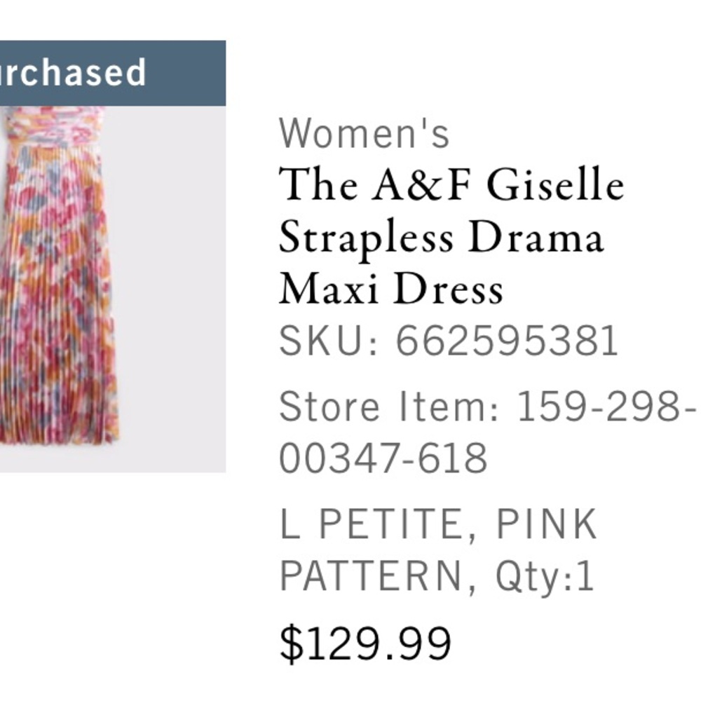 Abercrombie & Fitch Strapless Maxi Dress - Pink Multi